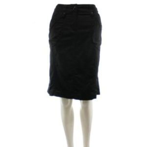 LUISA CERANO Black Silk Blend Skirt Size 8 NWT